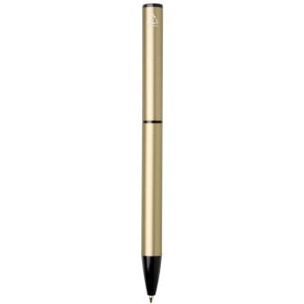 Verton recycled aluminium twist ballpoint pen with sleeve (blue ink) Gold
