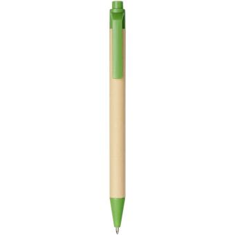 Berk recycled carton and corn plastic ballpoint pen Green