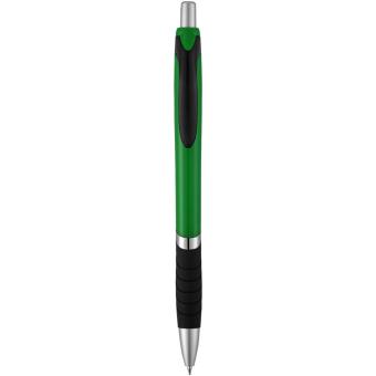 Turbo ballpoint pen with rubber grip, green Green, black