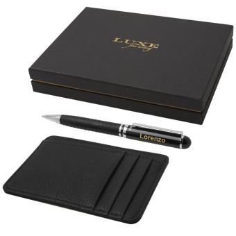 Encore ballpoint pen and wallet gift set Black