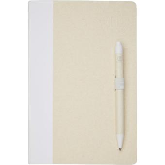 Dairy Dream A5 size reference recycled milk cartons notebook and ballpoint pen set White
