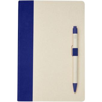 Dairy Dream A5 Notizbuch und Kugelschreiber-Set aus recyceltem Milchkarton Blau