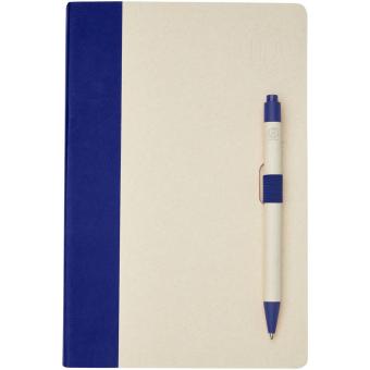 Dairy Dream A5 size reference recycled milk cartons notebook and ballpoint pen set Aztec blue