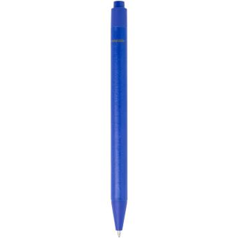 Chartik monochromatic recycled paper ballpoint pen with matte finish (black ink) Aztec blue