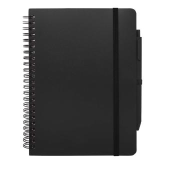 Thalaasa A5 Hardcover Notizbuch mit Kugelschreiber (schwarze Mine) Schwarz