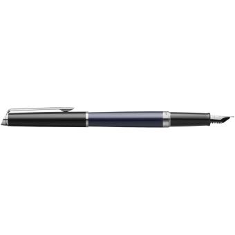 Hemisphere colour blocking fountain pen with palladium trim (blue ink), blue Blue,black