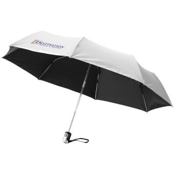 Alex 21.5" foldable auto open/close umbrella Silver/black