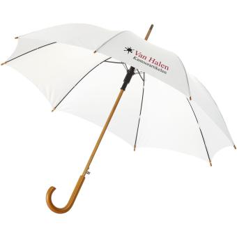 Kyle 23" auto open umbrella wooden shaft and handle White