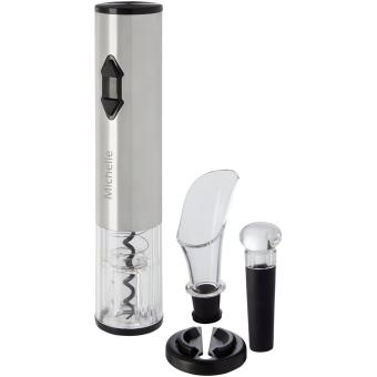 Pino electric wine opener with wine tools Silver