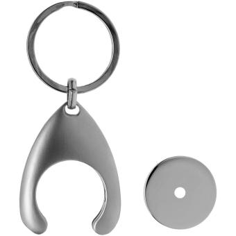 Trolley Schlüsselanhänger mit Münzhalter Silber