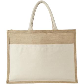 Mumbay cotton pocket jute tote bag 18L Nature