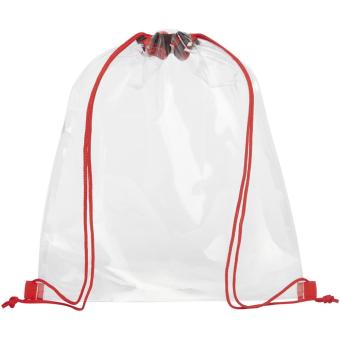 Lancaster transparent drawstring bag 5L Transparent red