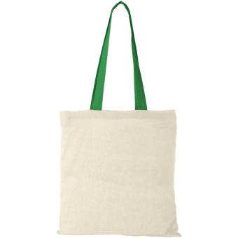 Nevada 100 g/m² cotton tote bag coloured handles 7L Light green