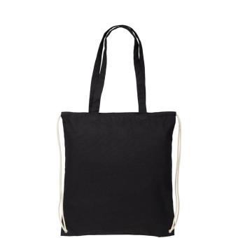 Eliza 240 g/m² cotton drawstring bag 6L Black