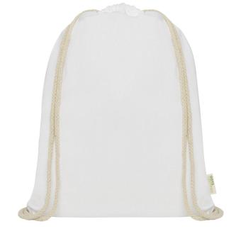 Orissa 100 g/m² GOTS organic cotton drawstring bag 5L White