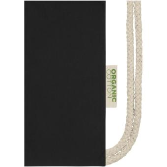 Orissa 140 g/m² GOTS organic cotton drawstring bag 5L Black