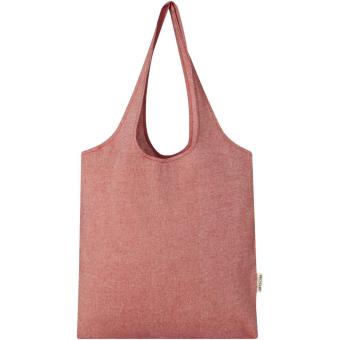 Pheebs 150 g/m² recycled cotton trendy tote bag 7L Red marl