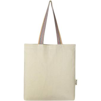 Rainbow 180 g/m² recycled cotton tote bag 5L Nature