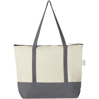 Repose 320 g/m² recycled cotton zippered tote bag 10L Nature
