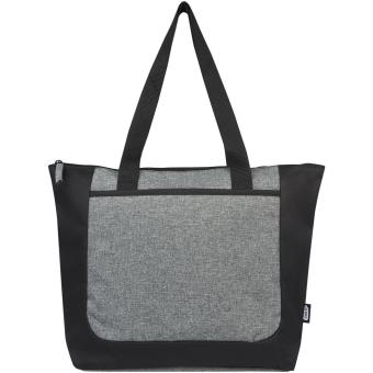 Reclaim GRS recycled two-tone zippered tote bag 15L Black/gray