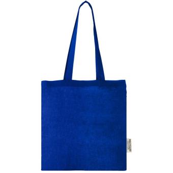 Madras 140 g/m2 GRS recycled cotton tote bag 7L Dark blue