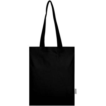 Madras Blend 140 g/m² Tragetasche aus GRS-recycelter Baumwolle 7L Schwarz