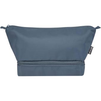 Trip Aware™ recycled travel toiletry bag 6L Light blue/blue pusher