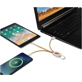 Bates wheat straw and cork 3-in-1 charging cable Nature