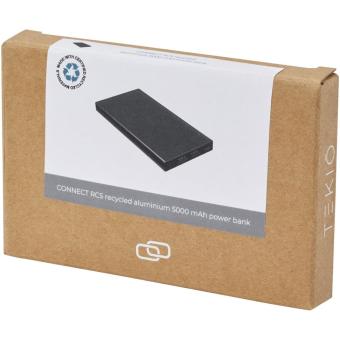 Connect 5000 mAh RCS recycled aluminium power bank Black