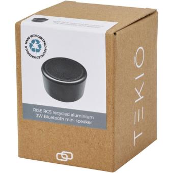 Rise 3W RCS recycled aluminium Bluetooth® mini speaker Black