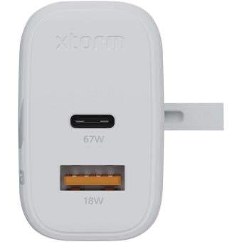 Xtorm XEC067G GaN² Ultra 67 W Wandladegerät mit UK-Stecker Weiß