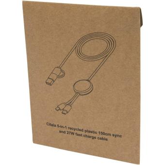 Citala 150 cm 5-in-1 Kabel aus recyceltem Kunststoff für Datenübertragung und 27W Schnellladung Schwarz