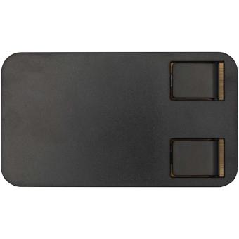 Alfirk recycled plastic foldeable desk phone stand with bamboo details Black