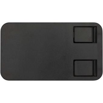 Alhena Klappbare Smartphonehalterung aus recyceltem Kunststoff mit Metallständer für den Schreibtisch Schwarz