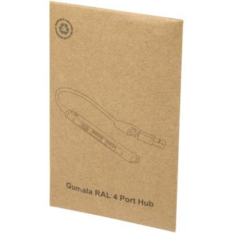 Alkaid 4 Port Hub aus recyceltem Aluminium mit USB-A- und Typ-C-Anschlüssen und zwei Eingängen Silber