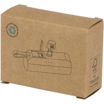 Alnair 10 W 5000 mAh Typ C Powerbank aus recyceltem Kunststoff mit integriertem Klappständer und 2 in 1 Kabel Schwarz