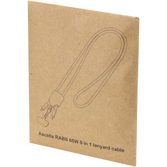 Ion 65W 5-in-1 recycled plastic lanyard charging cable White