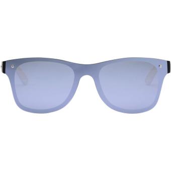 Tan sunglasses with bamboo temples Silver