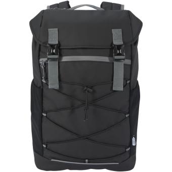 Aqua 15.6" GRS recycled water resistant laptop backpack 23L Black