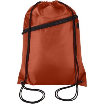 Oriole RPET drawstring bag with zipped front pocket 5L Brick