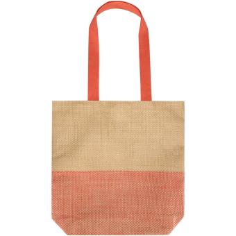 Rhythm straw paper tote bag 10L Brick