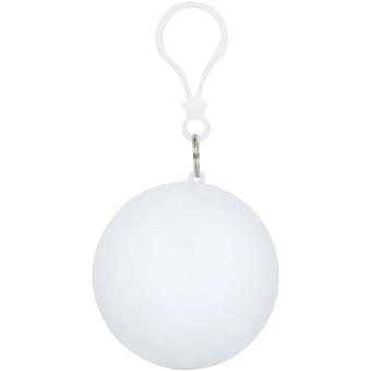 Fog poncho in round plastic container with carabiner White