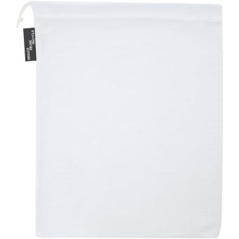 Recycled polyester grocery bag 25x32 cm White