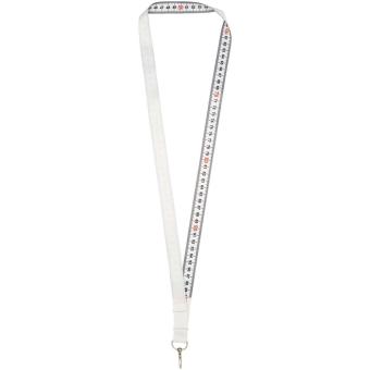 Isla 1-metre recycled PET sublimation lanyard with safety breakaway White