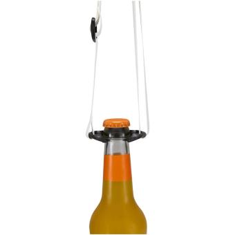 Lian sublimation RPET lanyard with bottle holder Black/white