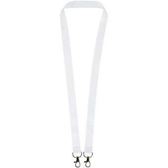Leia Sublimation RPET-Lanyard mit 2 Schlüsselanhängern, weiß Weiß | 10mm
