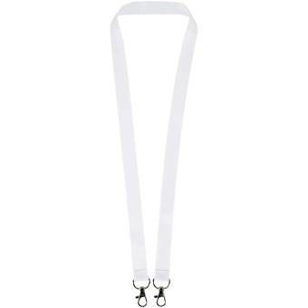 Leia Sublimation RPET-Lanyard mit 2 Metallhaken, weiß Weiß | 10mm
