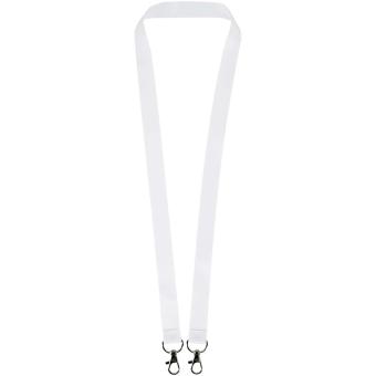 Leia sublimation RPET lanyard with 2 keyrings, white White | 10mm