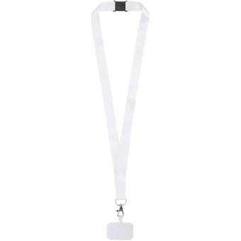 Addie RPET Sublimation Lanyard mit Telefonhalterung und Sicherheitsverschluss, schwarz/weiss Schwarz/weiss | 15mm