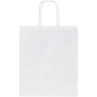 Kraftpapiertasche 80 g/m² mit gedrehten Griffen – klein Weiß